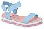 Sandália Infantil Menina Molekinha Napa Turim Velcro Aquarela- Celeste/ Multi Rosa - Imagem 4
