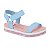 Sandália Infantil Menina Molekinha Napa Turim Velcro Aquarela- Celeste/ Multi Rosa - Imagem 1