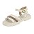 Sandália Infantil Menina Molekinha Turim Strass- Branco OFF/ Cristal Dourado - Imagem 3
