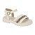 Sandália Infantil Menina Molekinha Turim Strass- Branco OFF/ Cristal Dourado - Imagem 1