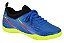 Chuteira Infantil Futsal Molekinho Lycra- AzulFluor/ Amarelo Neon - Imagem 4