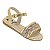 Sandália Infantil Menina Molekinha Metalizada Coração- Dourado/Cristal/Dourado - Imagem 2