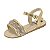 Sandália Infantil Menina Molekinha Metalizada Coração- Dourado/Cristal/Dourado - Imagem 3