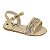 Sandália Infantil Menina Molekinha Metalizada Coração- Dourado/Cristal/Dourado - Imagem 1