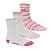 Meia Infantil Menina Cano Longo Molekinha Listras- Branco Rosa/ Branco Pink/Multicolor Kit 3 Pares - Imagem 1