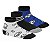 Meia Infantil Menino Molekinho Cano Médio- Branco/ Preto/ Azul - Imagem 1
