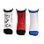 Meia Infantil Menino Molekinho Cano Médio- Branco/ Vermelho/ Branco Azul Kit 3 Pares - Imagem 2