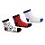 Meia Infantil Menino Molekinho Cano Médio- Branco/ Vermelho/ Branco Azul Kit 3 Pares - Imagem 3