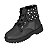 Bota Infantil Menina Coturno Molekinha Metal Tamisa- Preto/ Preto Holográfico Prata - Imagem 3