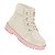 Bota Coturno Infantil Molekinha Strech- Branco OFF/ Rosa - Imagem 2