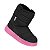 Bota Infantil Menina Molekinha Led Lycra Perola- Preto/ Rosa - Imagem 2