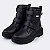 Bota Coturno Infantil Menina Duda Velcro- Preto/Preto - Imagem 1