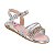Sandália Infantil Menina Molekinha Metalizado Premium Strass- Prata - Imagem 2