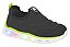 Tênis Infantil Menino Slip Molekinho  Led Lycra- Preto/ Verde - Imagem 4