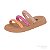 Rasteirinha Infantil Menina Molekinha Tira Pronta Tresse- Branco/ Pink/Laranja - Imagem 3
