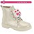 Bota Infantil Menina Molekinha Brilho Paris Gliter- Branco OFF - Imagem 1