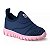 Tênis Infantil Menina Slip Novopé-Marinho/ Rosa BB - Imagem 2