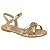 Sandália Infantil Menina Molekinha Brilho Itália Strass- Dourado - Imagem 1