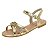 Sandália Infantil Menina Molekinha Brilho Itália Strass- Dourado - Imagem 3