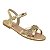 Sandália Infantil Menina Molekinha Brilho Itália Strass- Dourado - Imagem 2