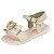 Sandália Infantil Menina Molekinha Laço Coração- Branco OFF - Imagem 3