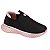 Tênis Infantil Menina Molekinha Slip Velvet- Preto/ Rosa - Imagem 1