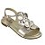 Sandália Infantil Menina Pampili Iris Flor- Dourado - Imagem 1