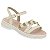 Sandália Infantil Menina Molekinha Gliter Mini Shine- Branco OFF/ Dourado - Imagem 2