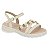 Sandália Infantil Menina Molekinha Gliter Mini Shine- Branco OFF/ Dourado - Imagem 1