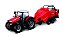 TRATOR MASSEY FERGUSON VERMELHO 8740S COM ENFARDADORA DE FENOS - Imagem 1