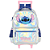 Mochila Rodinha Prata Holográfica Plush Stitch 41682 Up4You - Imagem 2