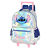 Mochila Rodinha Prata Holográfica Plush Stitch 41682 Up4You - Imagem 3