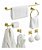 Toalheiro para Banheiro Inox Dourado - Kit 7 Peças - Imagem 3