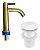 Kit Luxo: Torneira Inox Dourada Fosca + Válvula Click Ralo Branco Fosco - Imagem 1