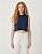 Cropped Feminino Regata em Algodão Gola Redonda - Imagem 5