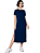 Vestido Feminino Midi Manga Curta Gola Redonda em 100% Algodão - Imagem 3
