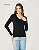 Blusa Feminina Manga Longa em Viscose Decote V - Imagem 1