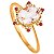 Anel Com Morganita Diamantes e Rubi em Ouro 18K - Imagem 1