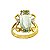 Anel Ouro 18K com Praziolita Verde e Diamantes - Imagem 1
