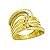 Anel Vazado com Curva Cravejado em Diamantes em Ouro 18K - Imagem 1