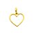 Pingente Coração Em Ouro 18k Fio Vazado - Imagem 1