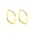 Brinco Argola Retangular Em Ouro 18k Fio Quadrado Pequeno - Imagem 1