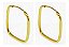 Brinco Argola Retangular Em Ouro 18k Fio Quadrado Pequeno - Imagem 2