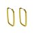 Brinco Argola Retangular Em Ouro 18k Fio Quadrado - Imagem 1
