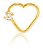 Piercing De Orelha Coração Com Zirconia Em Ouro 18k - Imagem 1