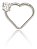 Piercing De Orelha Coração Com Zirconia Em Ouro Branco 18k - Imagem 1