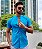 CAMISA MC LINHO AZUL TURQUESA - Imagem 1