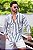 CAMISA ML SLIM LISTRADA AZUL MESCLA - Imagem 1