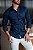 CAMISA SLIM ML ACETINADA AZUL MARINHO - Imagem 1