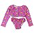 Conjunto Infantil Proteção UV Biquini Cropped Manga Longa com Calcinha - Imagem 3